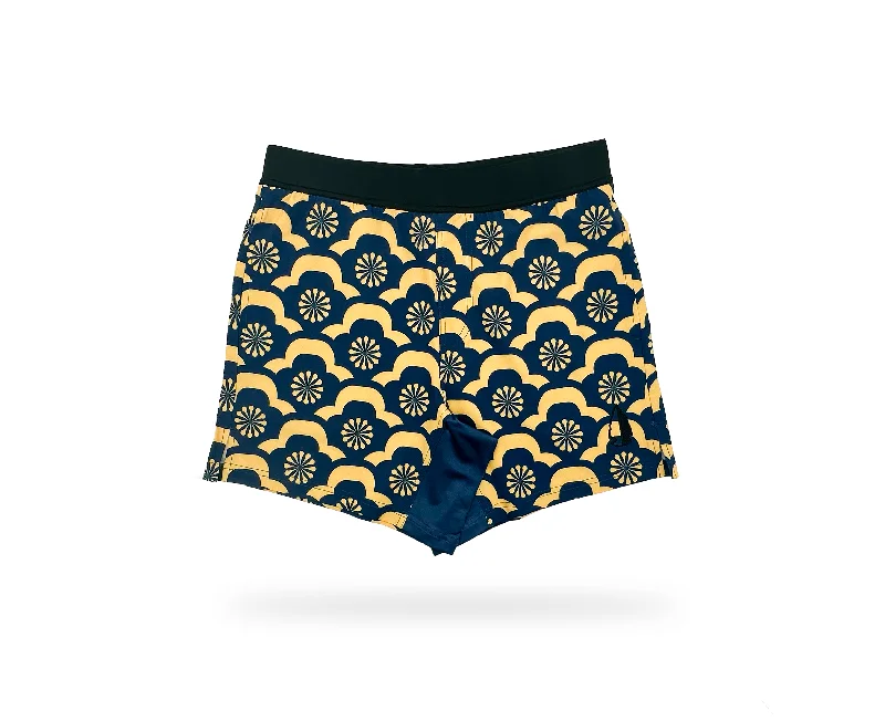 Act Fast THF Athletic Shorts - Blue Gold Floral