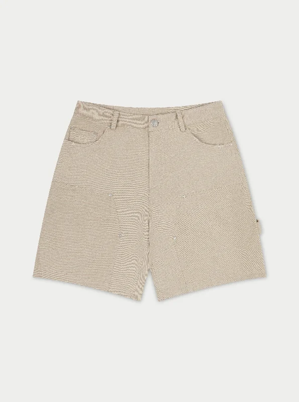 Daily Deals TWILL RIVET CARPENTER SHORTS - BEIGE