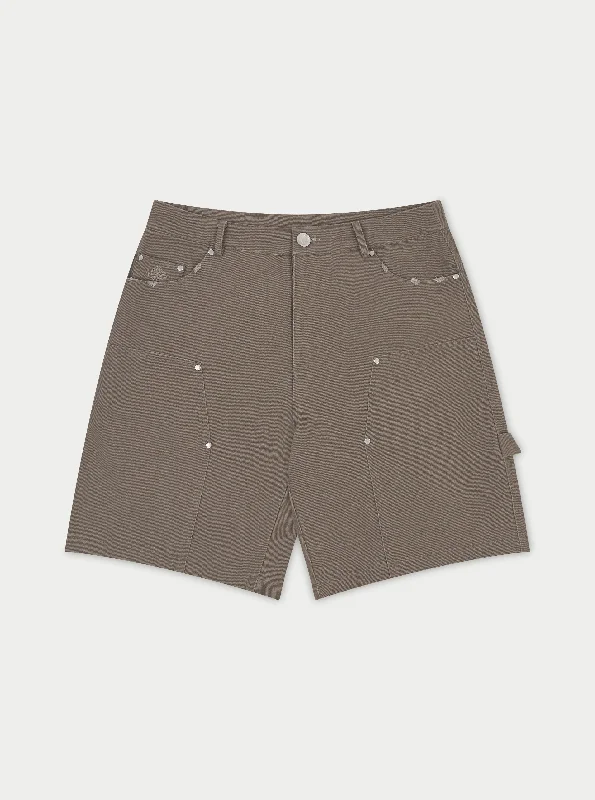 Big Discounts TWILL RIVET CARPENTER SHORTS - WASHED BROWN