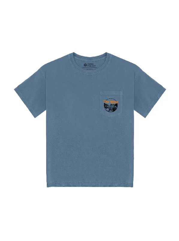 Clearance Event Wave Puff Pocket Tee - Stone Blue