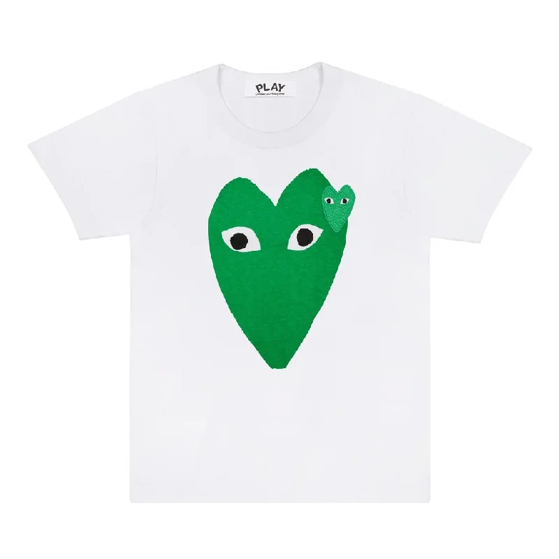 Inventory Reduction White Play Double Heart T-Shirt