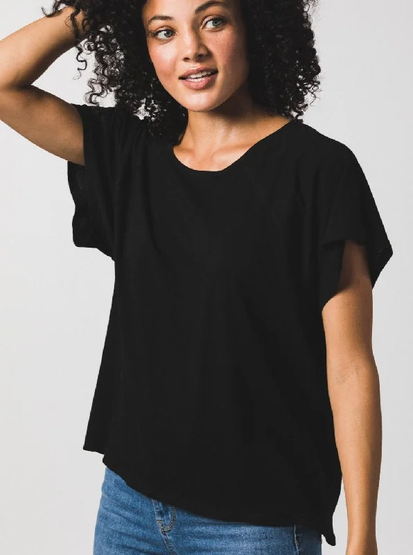 Online Only Women's Raglan Crew - Black