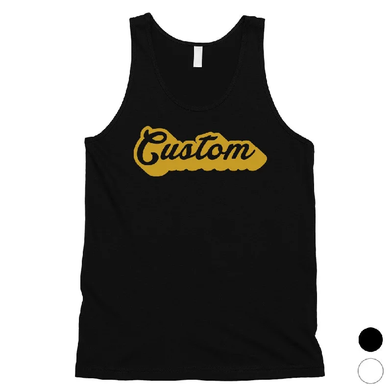 Super Sale Yellow Pop Up Text Groovy Cool Custom Mens Personalized Tank Tops