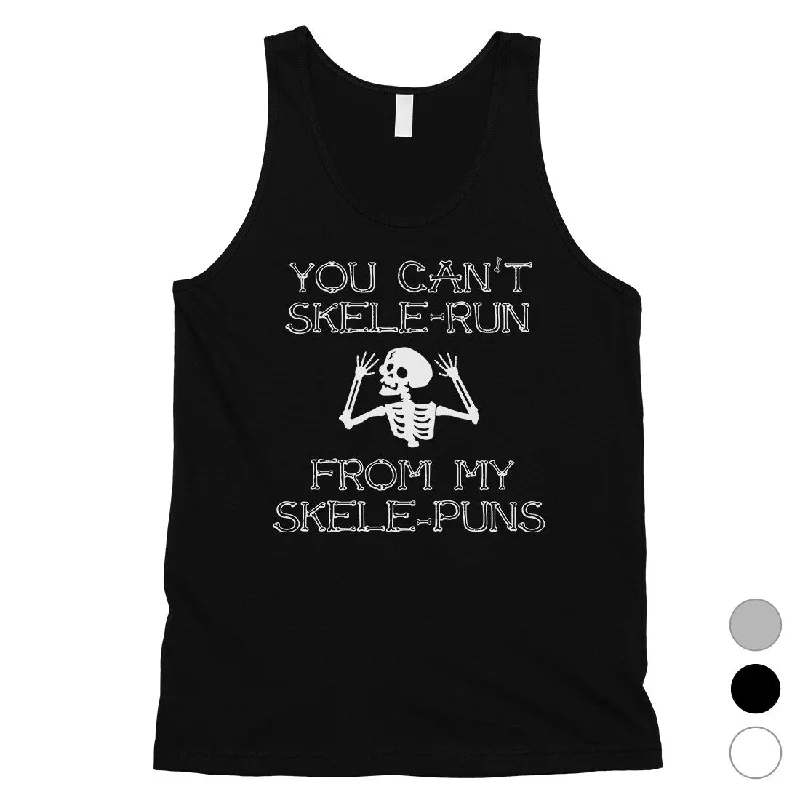 Year-End Sale You Can't Skelerun From My Skelepuns Funny Halloween Mens Tank Top