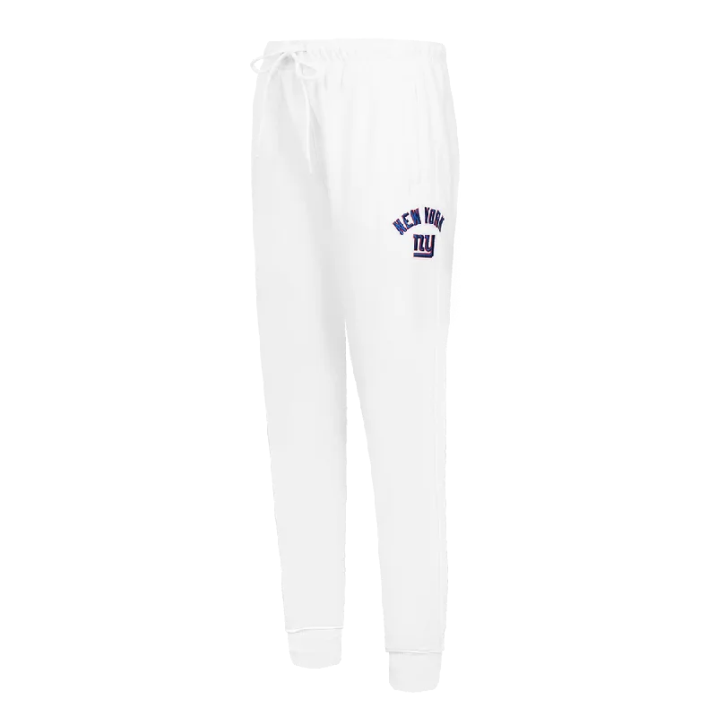 Act Fast NFL NEW YORK GIANTS HIGH RISE WOMEN'S FLEECE SWEATPANT (WHITE)