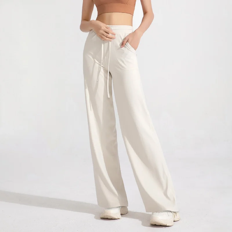 Blowout Deals High Quality Fashion New Anti - bacterial Straight Pants Women High Waist Loose Thin Pocket Wide Leg Yoga Pants Blowout Deals High Quality Fashion New Anti - bacterial Straight Pants Women High Waist Loose Thin Pocket Wide Leg Yoga Pants