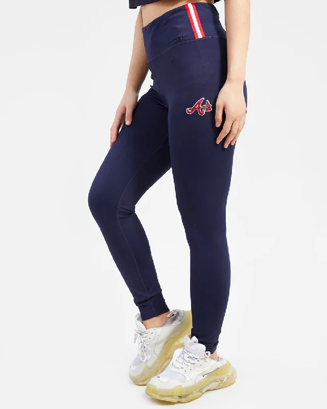 Super Bargain MLB ATLANTA BRAVES CLASSIC WOMEN'S LUX LEGGING (MIDNIGHT NAVY)
