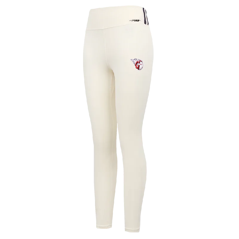 Amazing Deals MLB CLEVELAND GUARDIANS RETRO CLASSIC WOMEN'S JERSEY LEGGING (EGGSHELL)