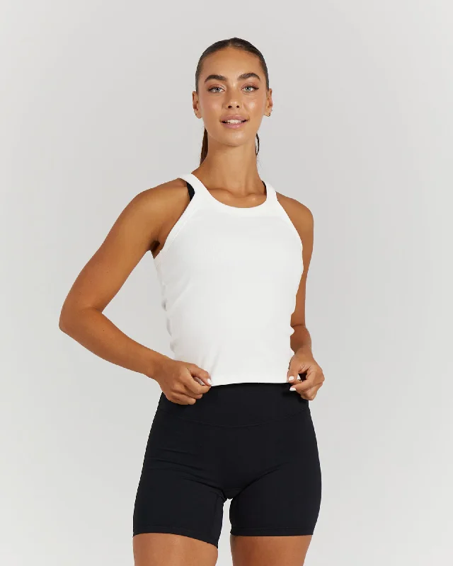 Exclusive Preview AGILITY RIBBED TANK TOP - OFF WHITE
