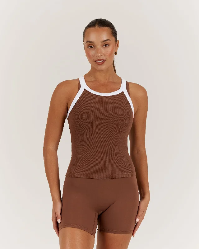 Clearance Event AGILITY RIBBED TANK TOP - TOFFEE