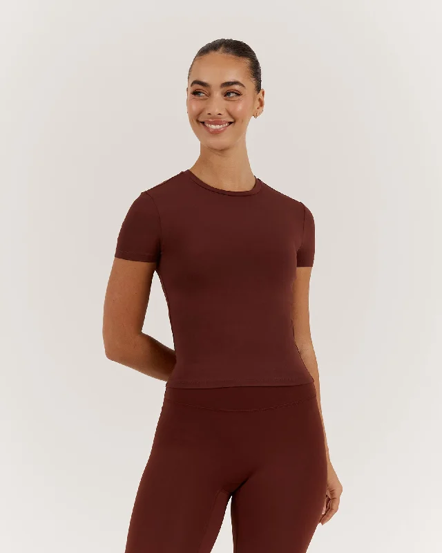 Mega Sale ATHLEISURE TOP - CHOCOLATE