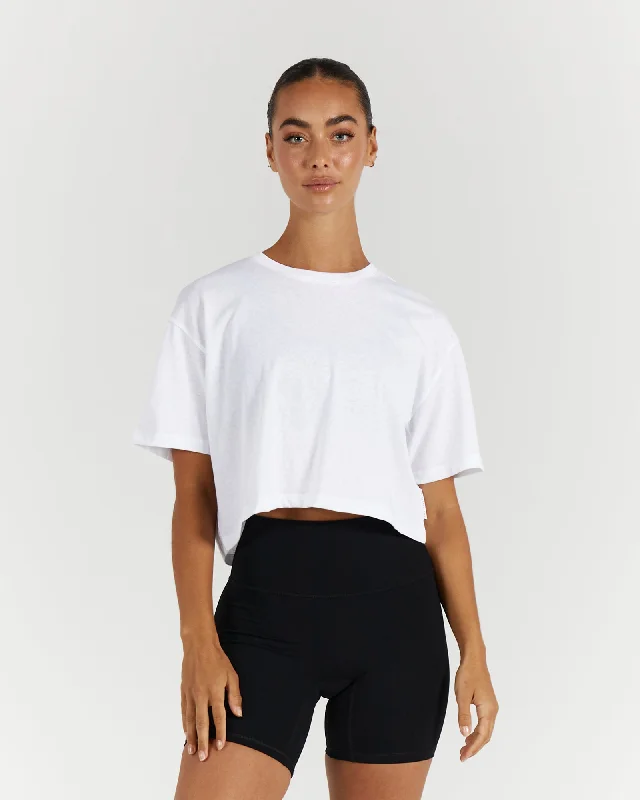Exclusive Offers BASE CROP TEE - WHITE