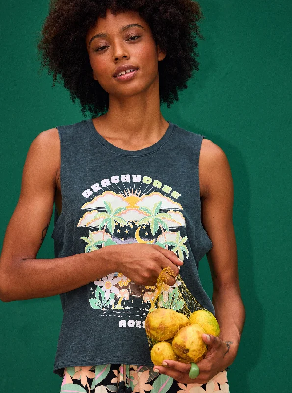 Early Access Beachy Days Muscle Tank - Anthracite