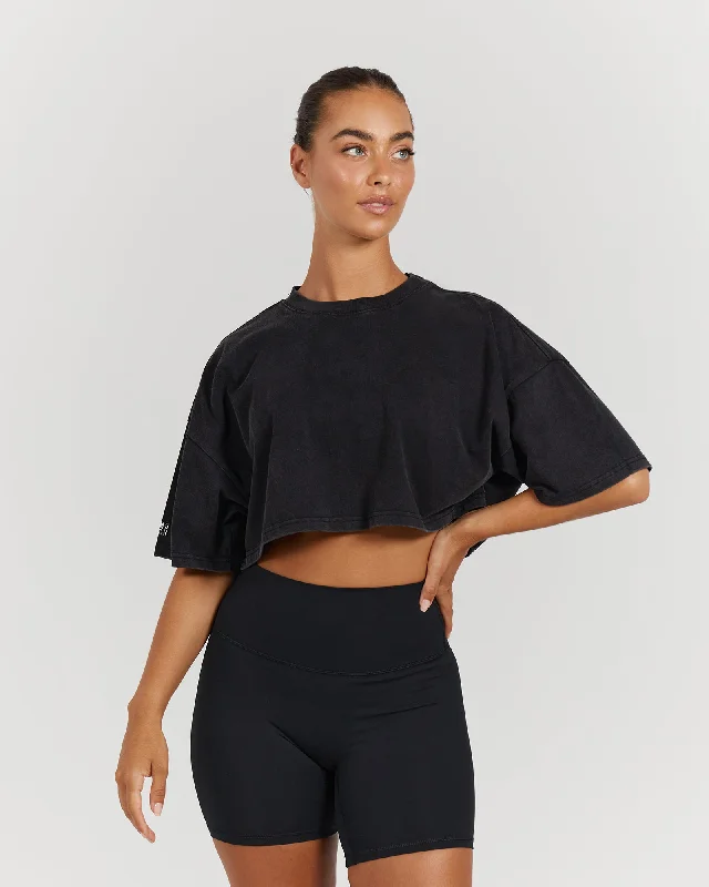 Deal Zone BOYFRIEND CROP - WASHED BLACK