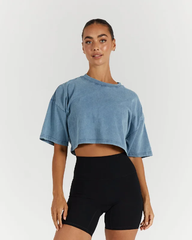 Great Deals BOYFRIEND CROP - WASHED DENIM