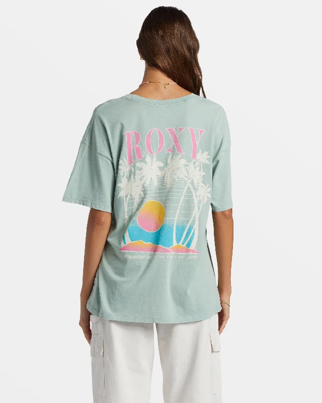 Year-End Sale Bring The Good Vibes Oversized T-Shirt - Blue Surf
