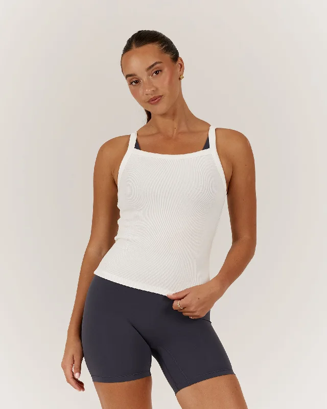 Price Reduction CONTROL RIBBED TANK TOP - OFF WHITE