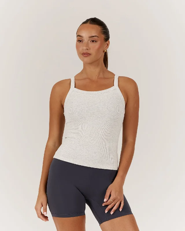 Sale Event CONTROL RIBBED TANK TOP - SNOW GREY