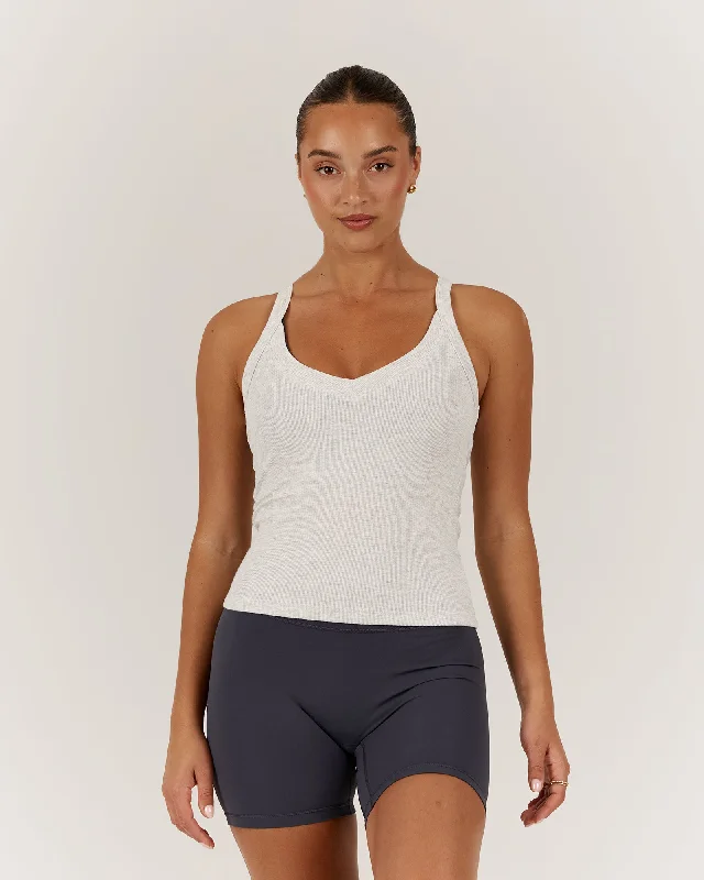 New Deals DEFINITION RIBBED TANK TOP - SNOW GREY