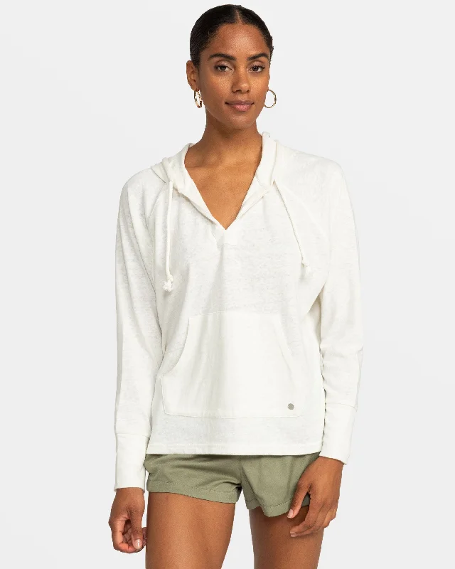Super Bargain Destination Surf Long-Sleeve Hooded Top - Egret