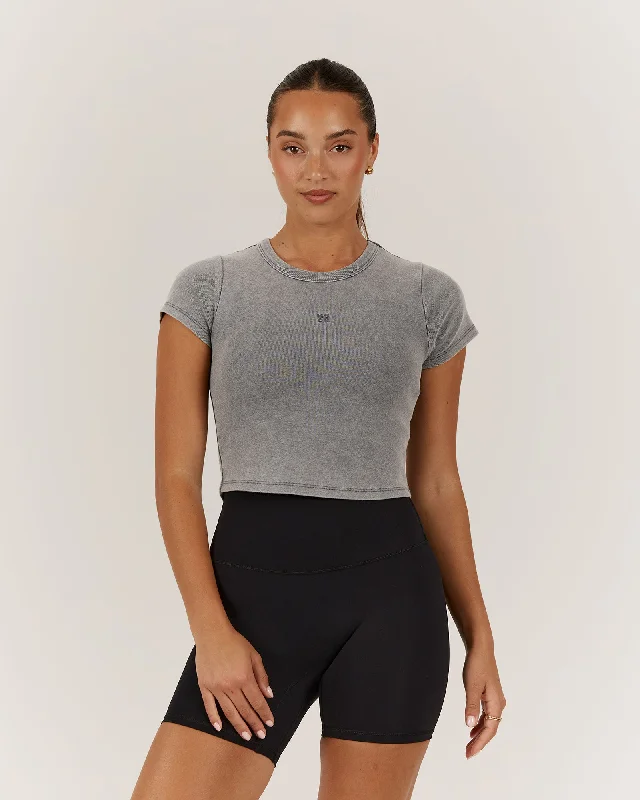 Limited Availability EMERSON CROP TEE - GREY