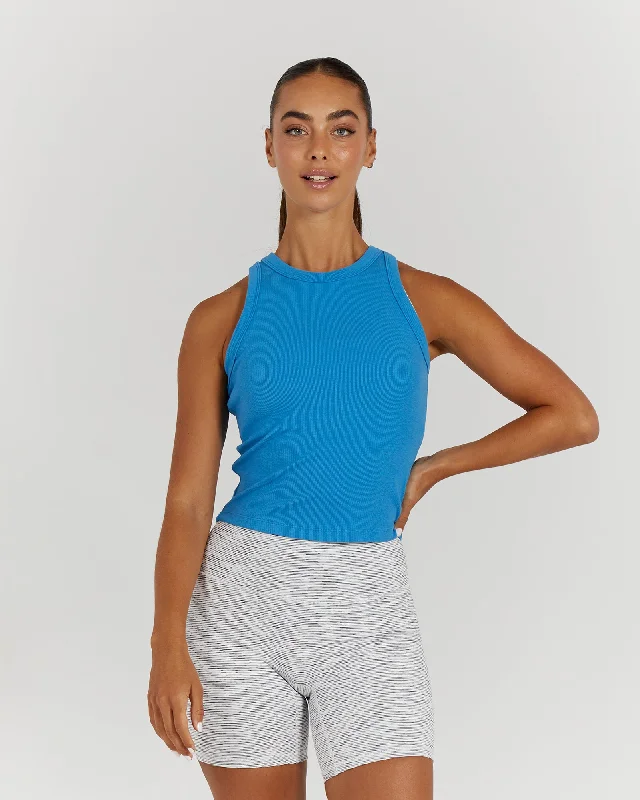Deep Discounts FORM RIBBED TANK TOP - BLUE