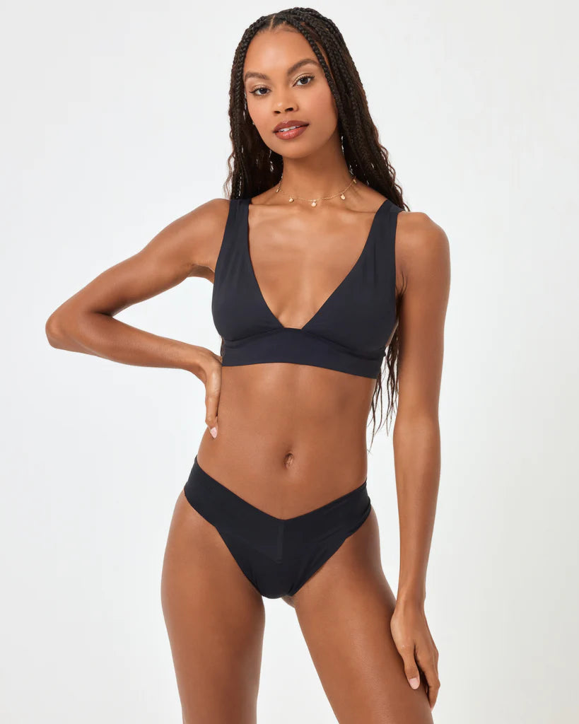 Don't Wait L*Space Women's Harley Long Line Swimsuit Top - Black