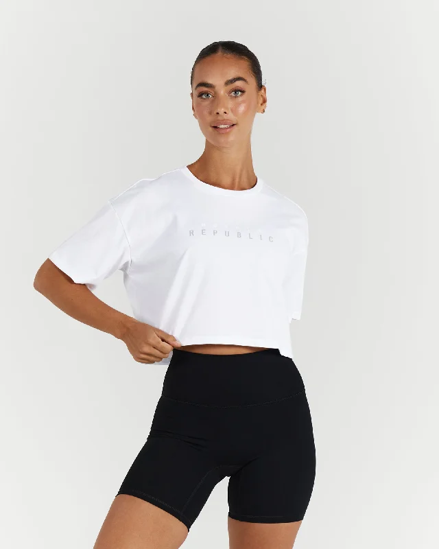 Buy More, Save More LOOSE CROP TEE - WHITE