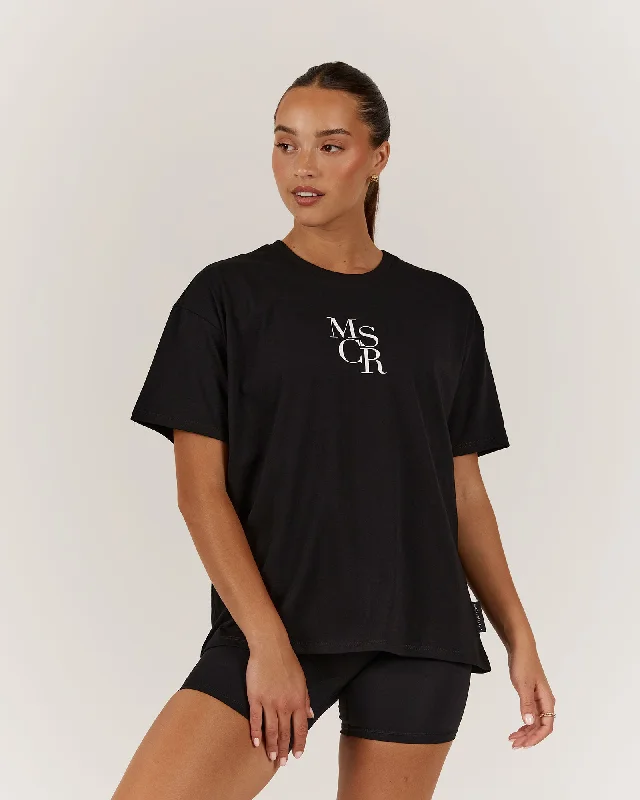 Super Deal LOOSE TEE MSCR - BLACK