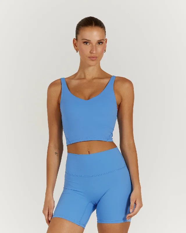 Price Reduction LUXE BROOKE CROP TOP - AERIAL BLUE