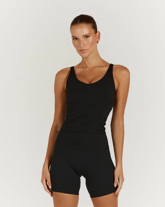 Price Drop LUXE BROOKE LONGLINE TOP - BLACK