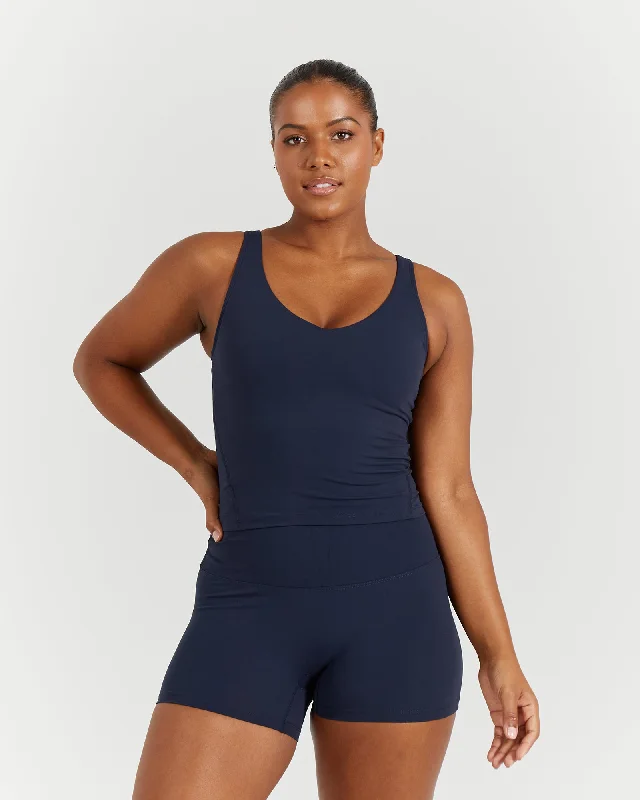 Online Specials LUXE BROOKE LONGLINE TOP - DEEP NAVY