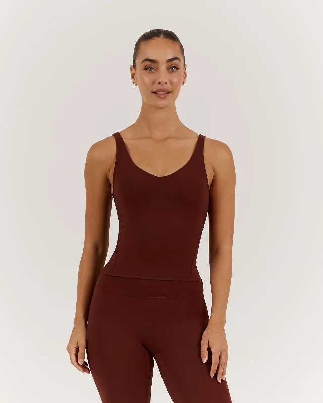 Customer Appreciation Sale LUXE BROOKE LONGLINE TOP - CHOCOLATE