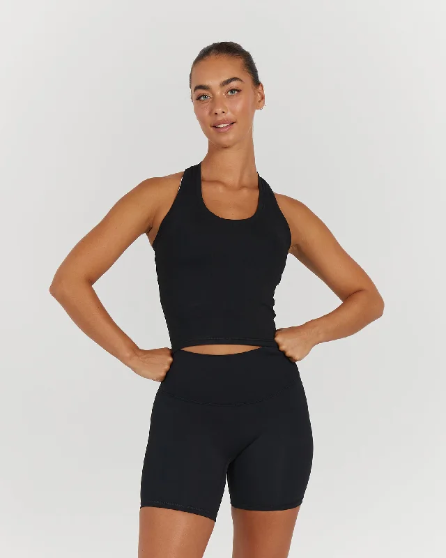 Hurry In LUXE MIDRIFF TANK - BLACK