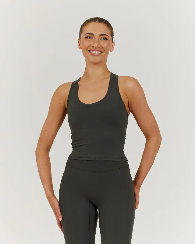 Sneak Peek Sale LUXE MIDRIFF TANK - FOREST