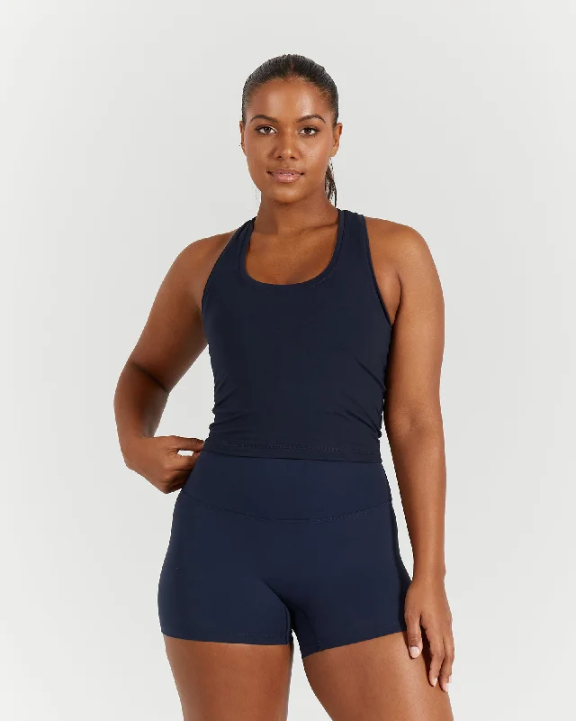 Instant Savings LUXE MIDRIFF TANK - NAVY