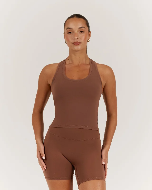 Exclusive Online Offer LUXE MIDRIFF TANK - TOFFEE