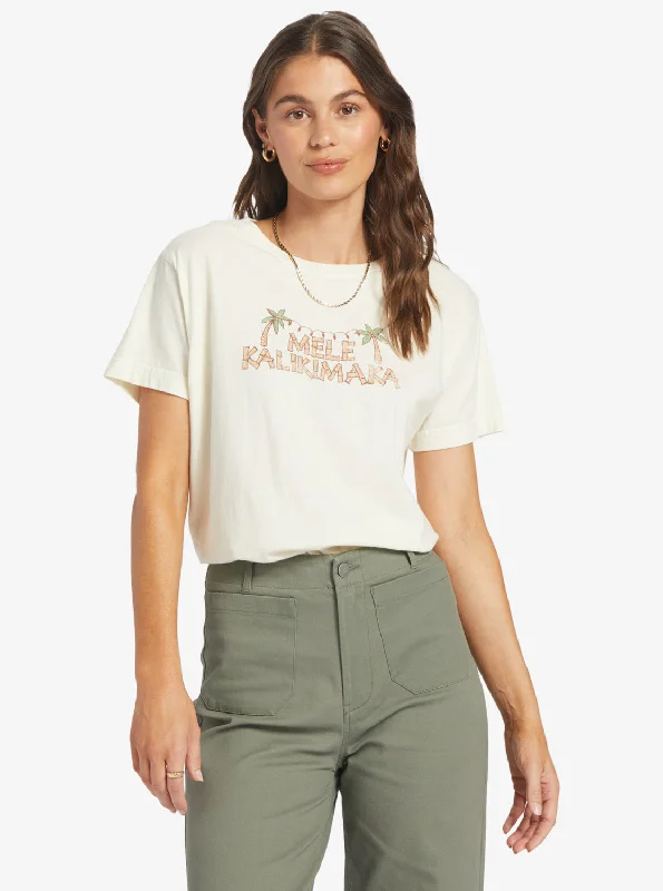Closeout Sale Mele Tiki Boyfriend T-Shirt - Egret