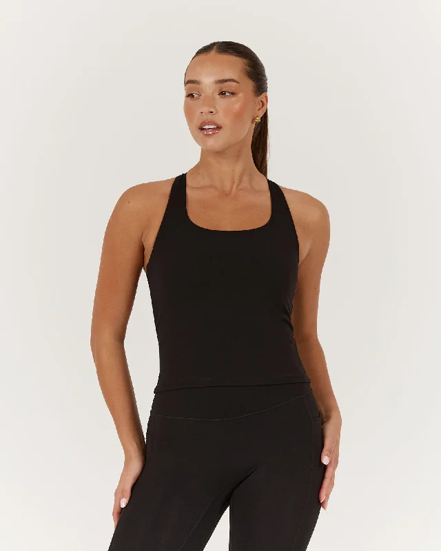 Can't Miss MOTION RACER BACK TOP - BLACK