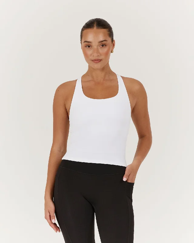 Closeout MOTION RACER BACK TOP - WHITE
