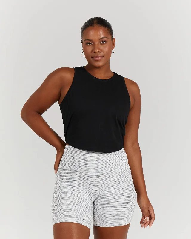 Best Deals RHEA ROUCHED CROP TOP - BLACK