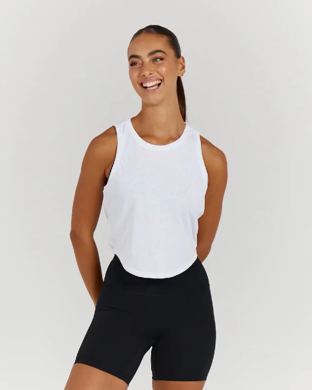 YEAR-End Sale RHEA ROUCHED CROP TOP - WHITE