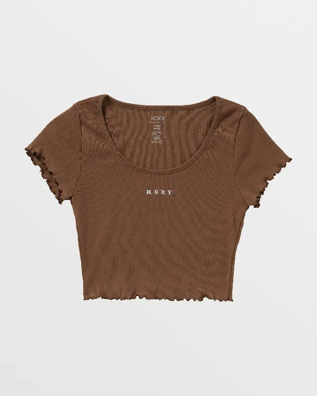 Deal Frenzy Roxify Scoop Neck T-Shirt - Root Beer
