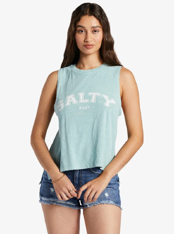 Daily Deals Salty Sleeveless Muscle T-Shirt - Blue Surf