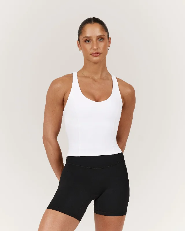 Online Exclusive SCULPT RACER TOP - WHITE