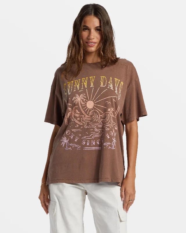 Factory Direct Sale Sunny Days Oversized Boyfriend T-Shirt - Root Beer