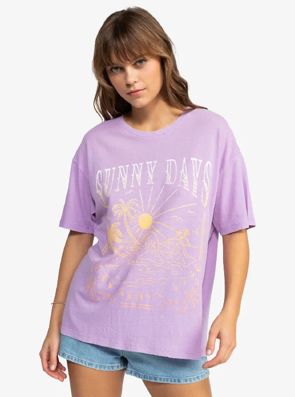 One-DAY Sale Sunny Days Washed Oversized T-Shirt - Crocus Petal