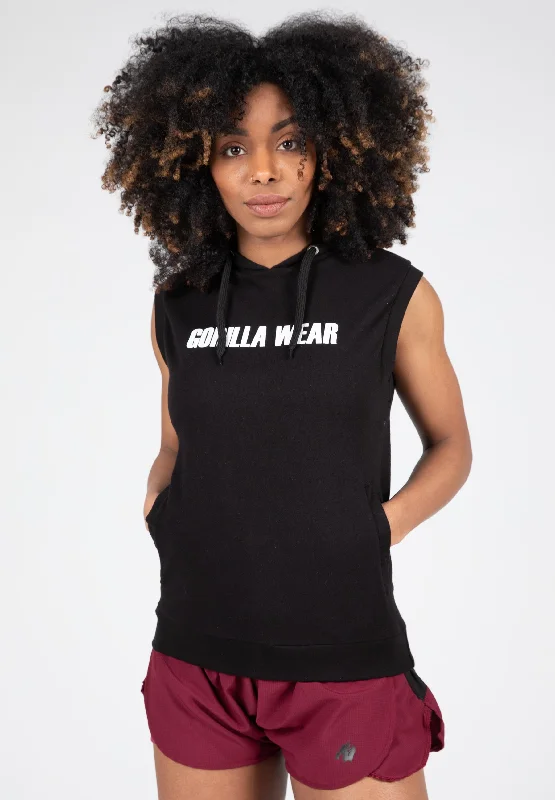 Best Bargains Virginia Sleeveless Hoodie - Black